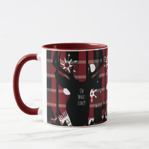 Mug Fête de Noël Flocons de neige Cerf Plaid de Buffal