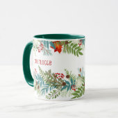 Mug Fête de Noël Floral Personnalisé (Devant gauche)