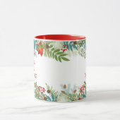 Mug Fête de Noël Floral Personnalisé (Centre)