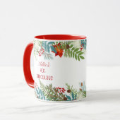 Mug Fête de Noël Floral Personnalisé (Devant gauche)