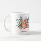 Mug Fête de Noël Florale Nom de famille (Gauche)