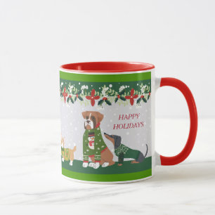 Mug Fête de Noël laide de chien de chandail bonnes