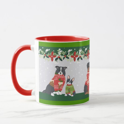 Mug Fête de Noël laide de chien de chandail bonnes (Gauche)