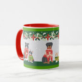 Mug Fête de Noël laide de chien de chandail bonnes (Devant gauche)