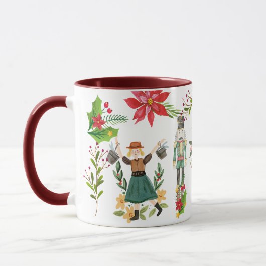 Mug Fête de Noël Le Casse-Noisette Ballet Maroon (Gauche)