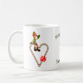 Mug Fête de Noël pour Sucre de canne Elf Homme (Gauche)