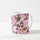 Mug Fête de Noël rose rose Floral (Devant droit)