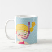 Mug Fête de Plage de Fille de Snorkeling (Gauche)