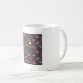 Mug fête de plage flamant rose noir été (Devant droit)