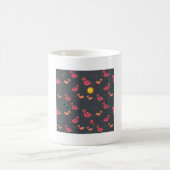 Mug fête de plage flamant rose noir été (Centre)
