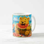 Mug Fête de plage monstre du paradis de la pastèque (Devant droit)