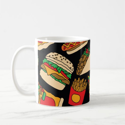 Mug Fête de Restauration Rapide : Isolement Motif Vint (Gauche)