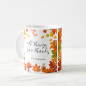 Mug Fête de Thanksgiving de dîner d'automne confortabl (Devant gauche)