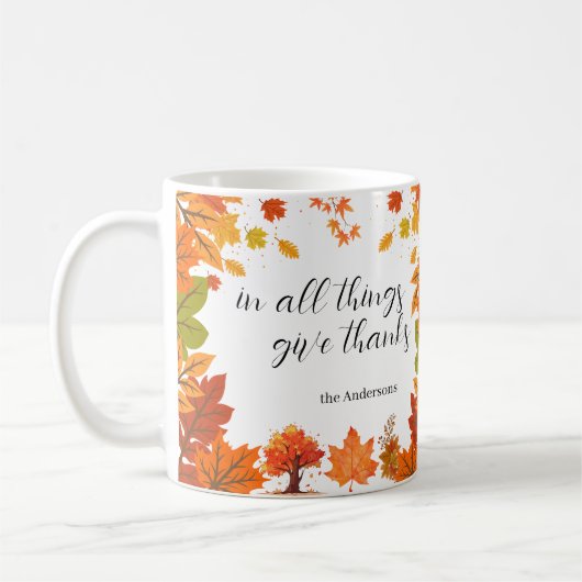 Mug Fête de Thanksgiving de dîner d'automne confortabl (Gauche)