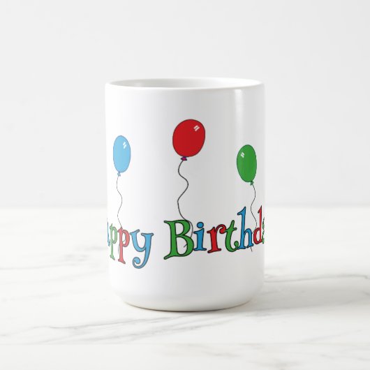 Mug Fête des Ballons Colorés Joyeux Anniversaire (Centre)