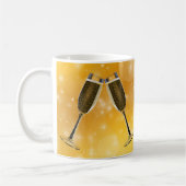 Mug Fête des Lunettes de Champagne sur l'or mousseux (Gauche)
