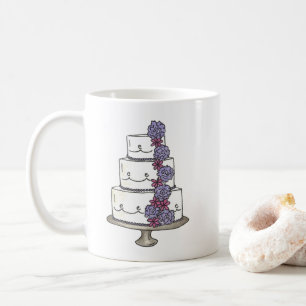Mug Fête des mariées de gâteau Mariage Floral personna