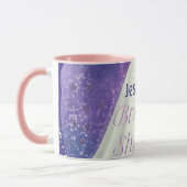 Mug Fête des mariées Mariage Gown violet & Rose Gold G (Gauche)