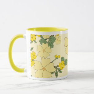 Mug Fête des Mères au jaune citron pastel vintage