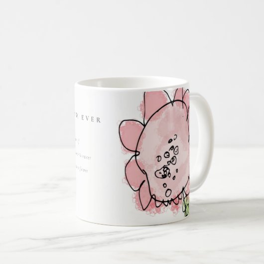 Mug Fête des mères botaniques de fleurs roses mignonne (Devant droit)