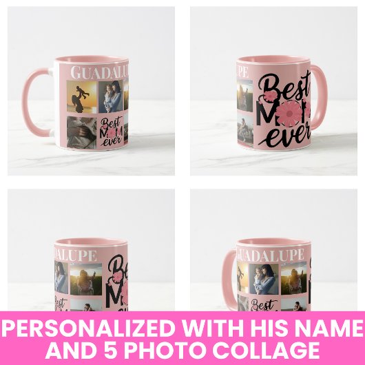 Mug Fête des mères Cadeaux photo Collage