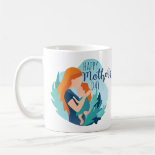 Mug Fête des mères contemporaines Mère et fille Cadeau