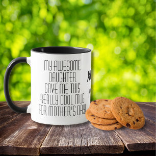 Mug Fête des Mères de Fille Noir et Blanc