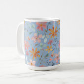 Mug Fête des mères de fleurs bleu pâle (Devant gauche)