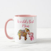 Mug Fête des mères des éléphants de Boho rose mignon (Gauche)