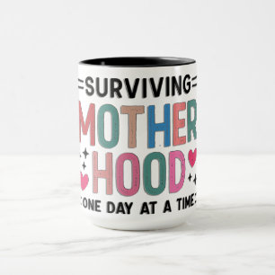 Mug Fête des Mères drôle Survivre à la maternité