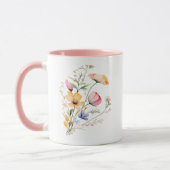 Mug Fête des mères du Fleur sauvage de prairie aquarel (Gauche)