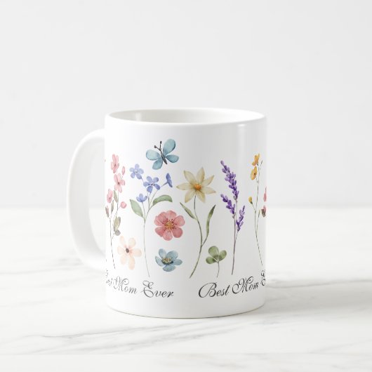 Mug Fête des mères fleurs sauvages pour les amoureux P (Devant gauche)