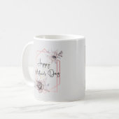 Mug Fête des mères Floral rose et gris avec photo (Devant gauche)