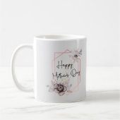 Mug Fête des mères Floral rose et gris avec photo (Gauche)