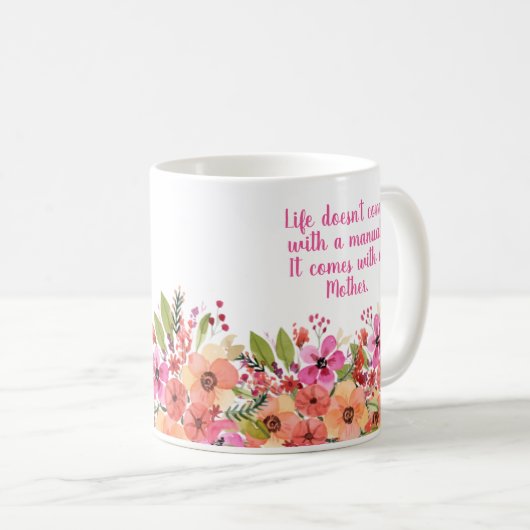 Mug Fête des mères florales (Devant droit)
