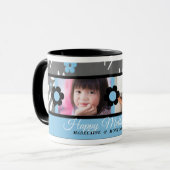 Mug Fête des Mères Florales Bleues 2 Photo (Devant gauche)