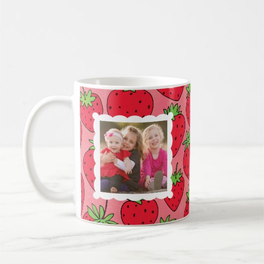 Mug Fête des mères fraises les plus sucrées Photo pers (Gauche)