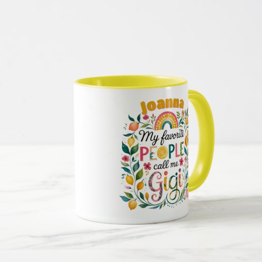 Mug Fête des mères GIGI personnalisées Anniversaire No (Devant droit)