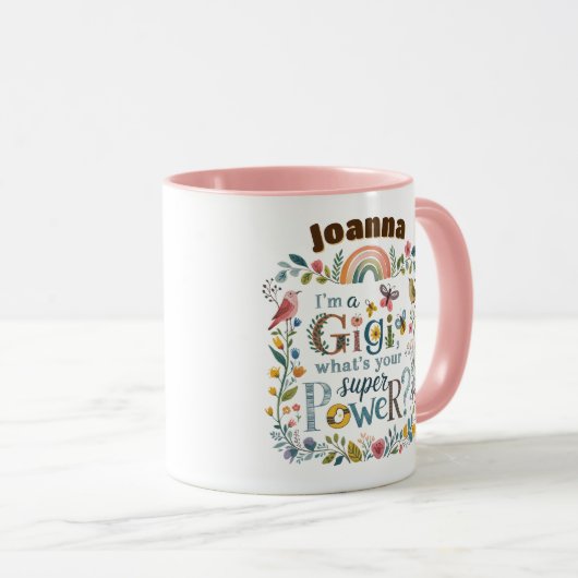 Mug Fête des mères GIGI personnalisées Anniversaire No (Devant droit)