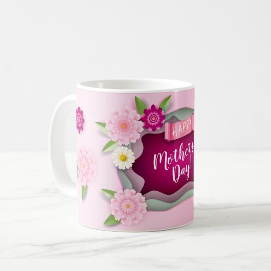 Mug Fête des Mères - gobelet cadeau Décoration ornemen (Devant gauche)