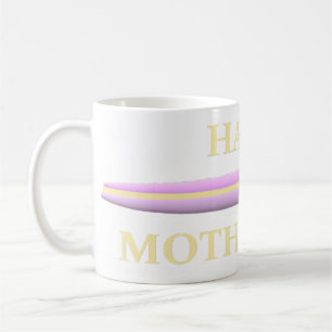 Mug Fête des mères jaune rose avec graphiques et mots