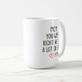 Mug Fête des Mères, Maman Tu avais raison sur beaucoup (Devant droit)