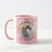 Mug Fête des Mères Pastel Rose Vert Aquarelle Tie-Dye (Gauche)