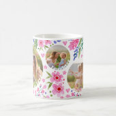 Mug Fête des mères photo Keepsaké aquarelle Flores ros (Centre)