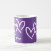 Mug Fête des mères pourpre triple coeur (Centre)