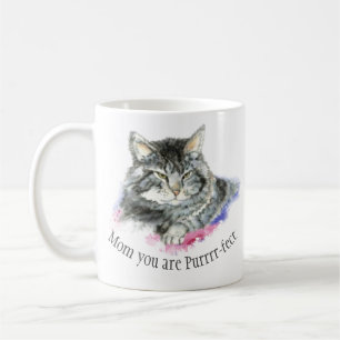 Mug Fête des mères Purrr-fect Maman Citation de chat