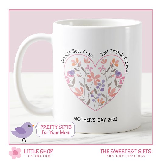 Mug Fête des mères rose floral