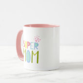 Mug Fête des mères SUPER MÈRE Noël Fête des mères (Devant gauche)