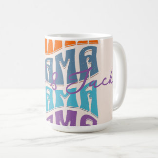 Mug Fête des mères Typographie colorée Mama Kids Nom