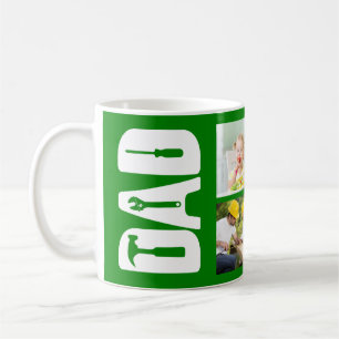 Mug Fête des pères 6 Photo Keepsaké Handyman Papa Vert